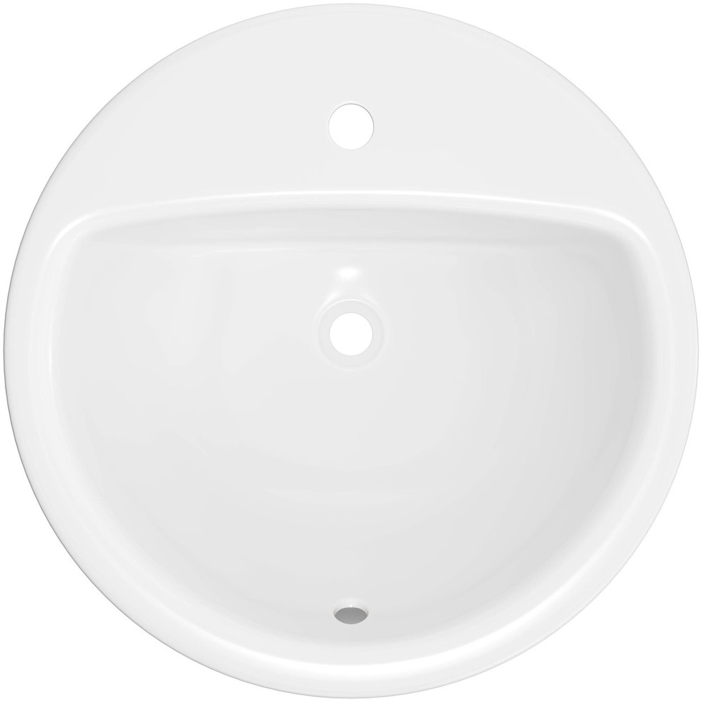 PROFLO PF191R 19-inch White Self-Rimming Round Bathroom Sink