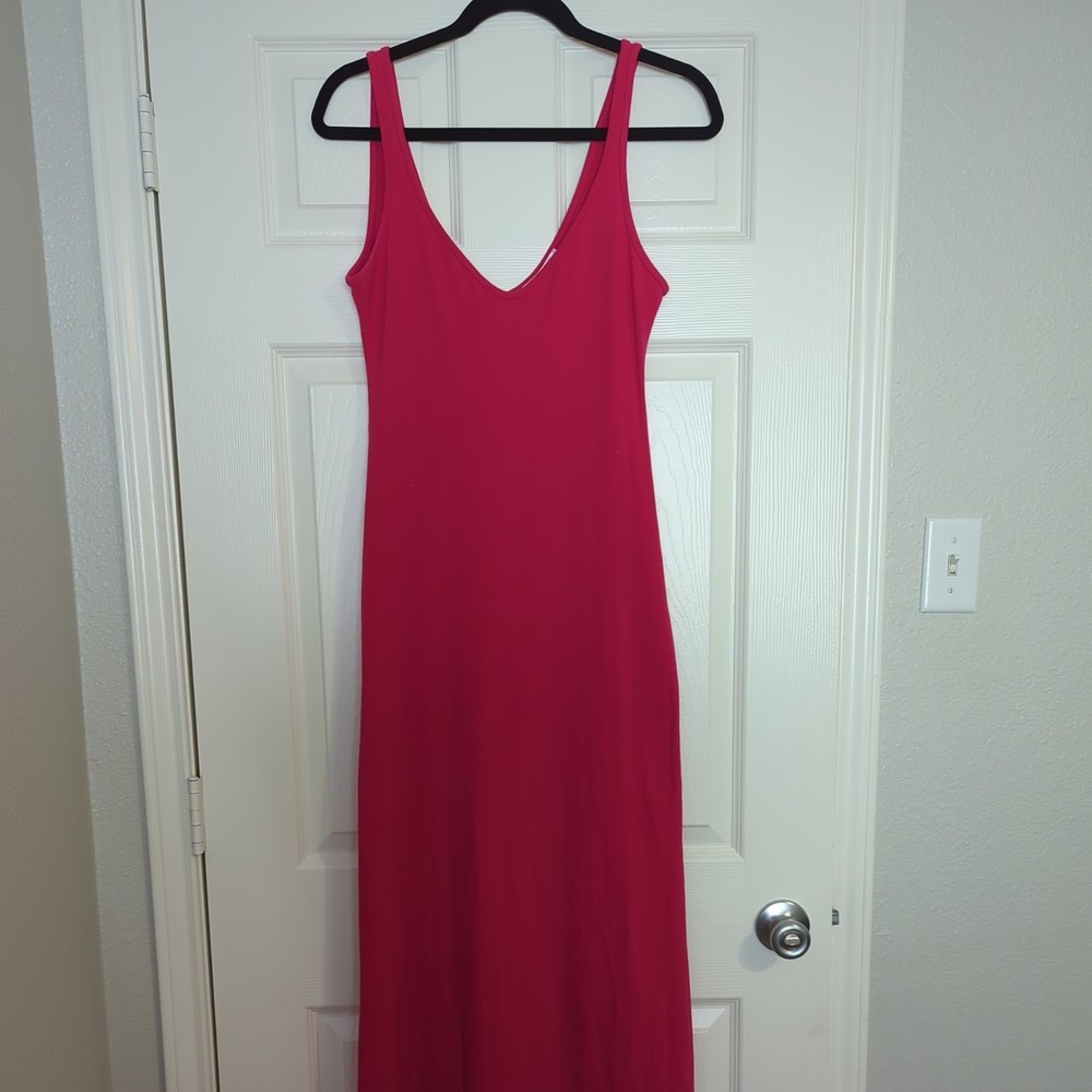 Reformation Tyra Hot Pink Knit Maxi Dress In Corvette S