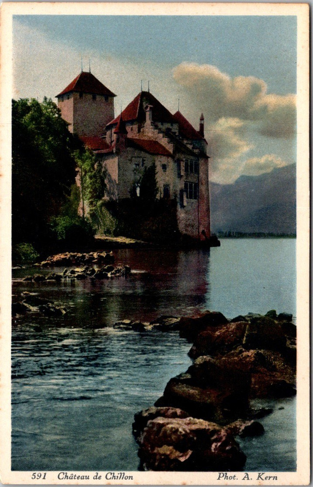 Chateau de Chillon Lake Geneva Switzerland Vintage Postcard [AA]