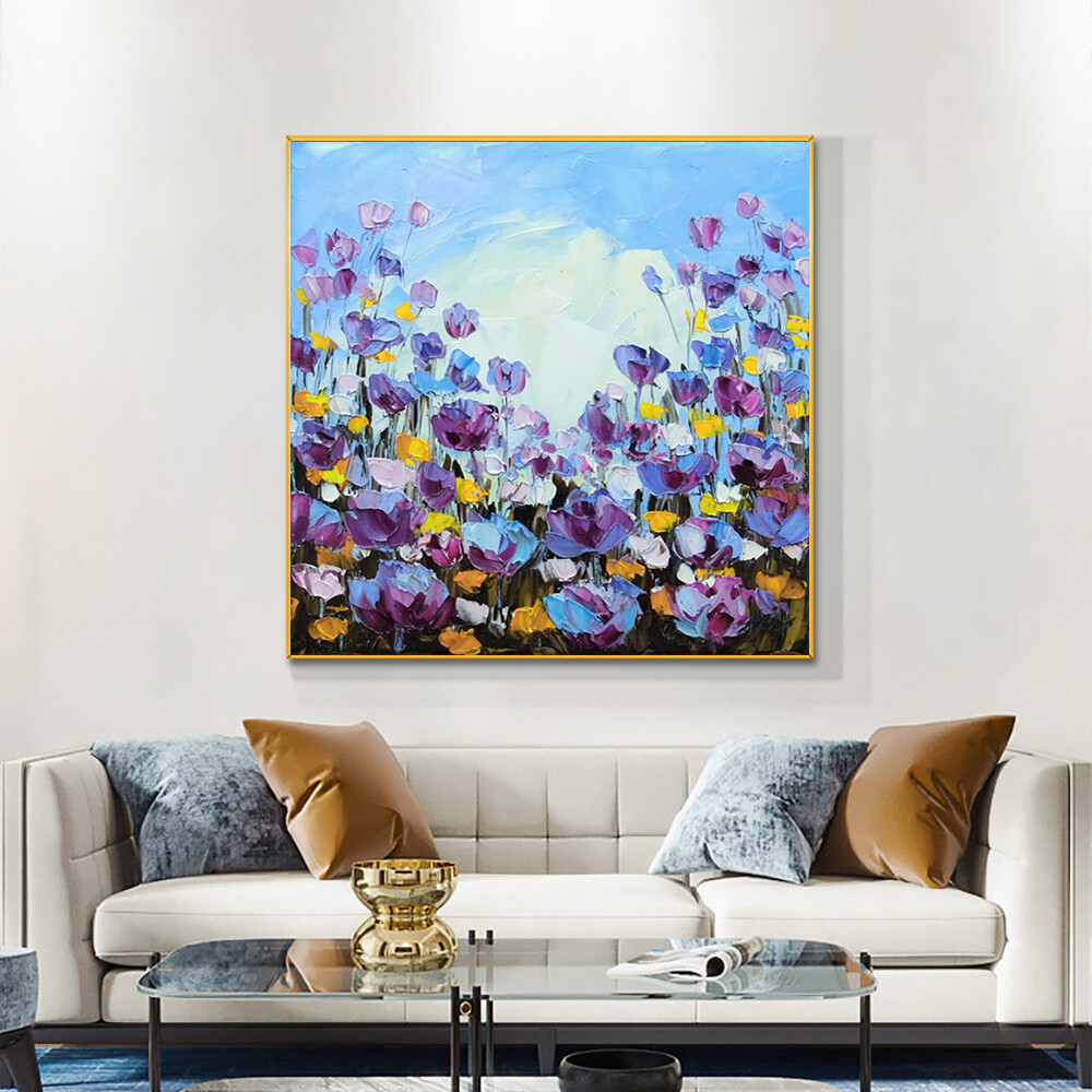 Abstract Flowers Artwork Hand Painted Oil Painting Tulips Modern Oil Painting