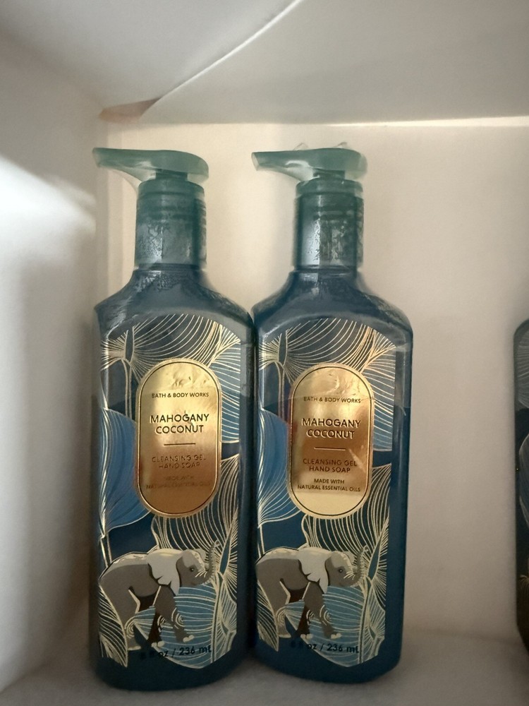 2 New MAHOGANY COCONUT 🌴 BATH & BODY WORKS CLEANSING GEL SOAP