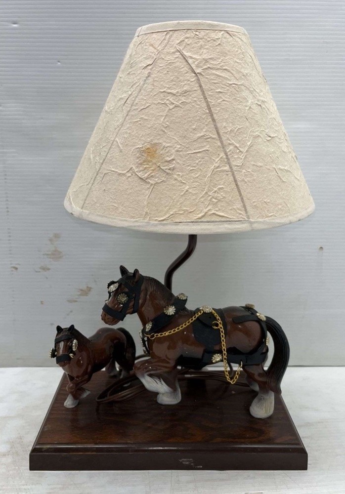 Rare Vintage Gilbert Clydesdale Table Lamp- Horse/Pony Budweiser Man Cave MCM