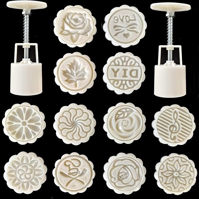 14 PCS Bath Bomb Mold Set Includes 2pcs Bath Bombs Press and 12pcs Different Pat