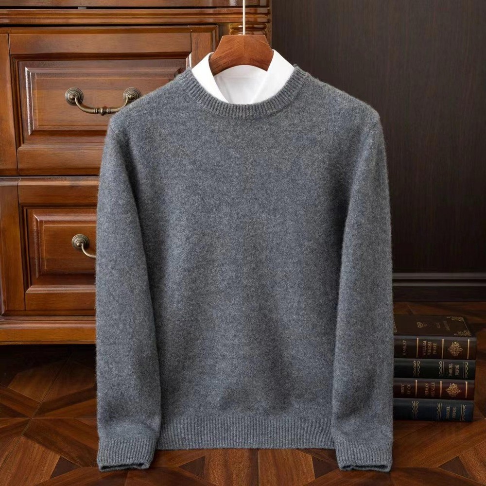 2026 Cashmere Sweater O-neck Pullovers Men's Loose Oversized M-3xl Knitted Botto