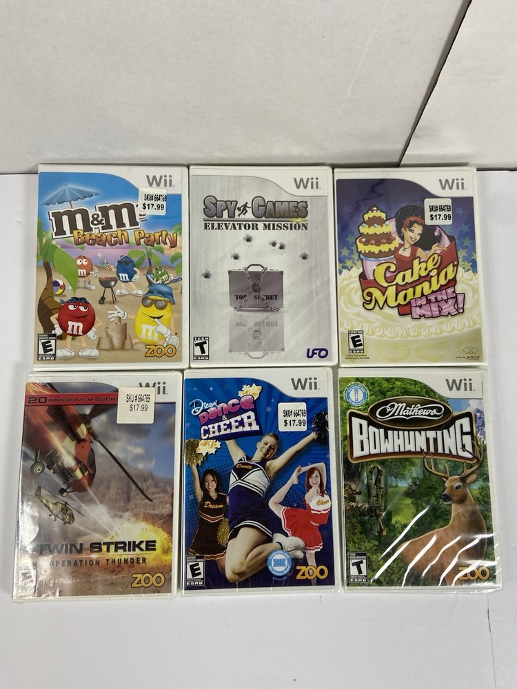 Nintendo Wii Games Lot Of 6 Family Game Night Bundle – Kid Friendly Resealed