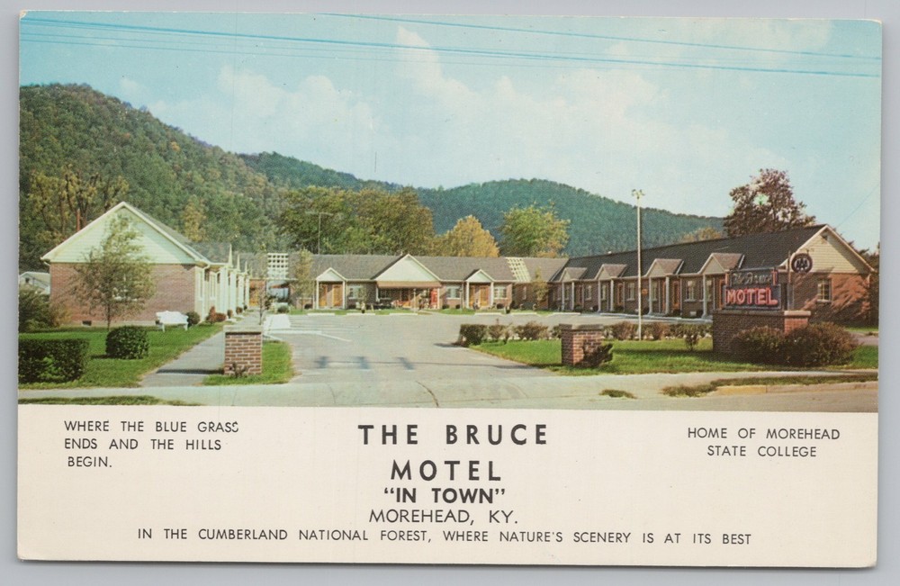 Roadside~The Bruce Motel In Cumberland Forest Morehead Kentucky~Vintage Postcard