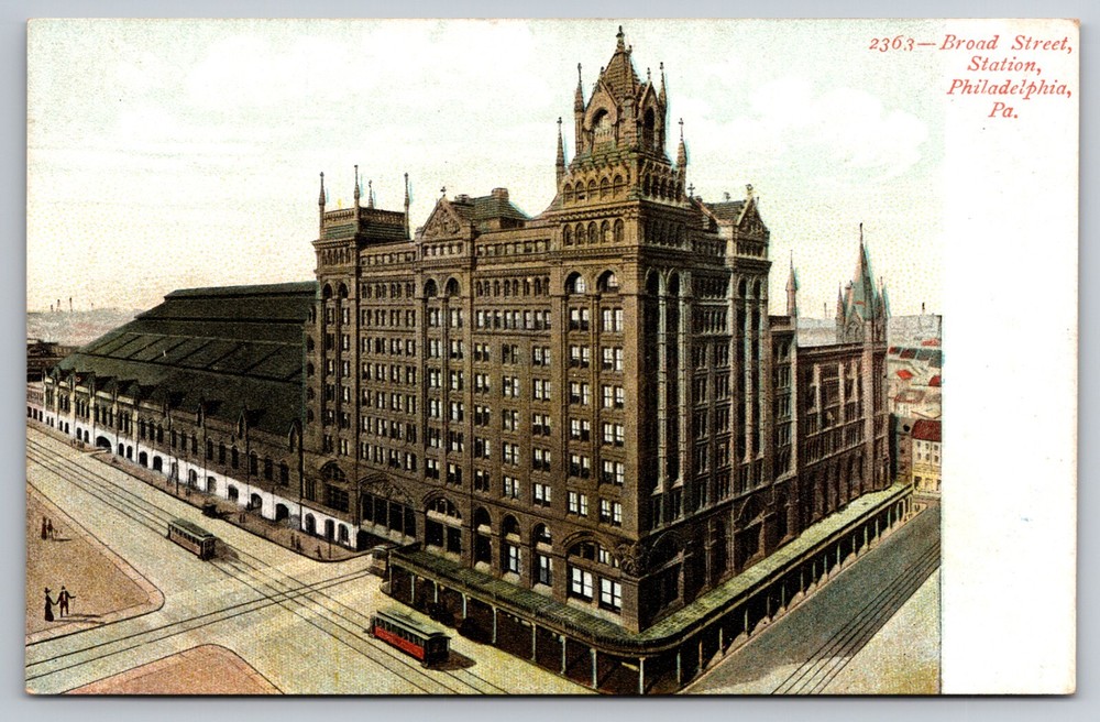 Broad Street Station Philadelphia Pennsylvania PA Trolleys c1905 Postcard
