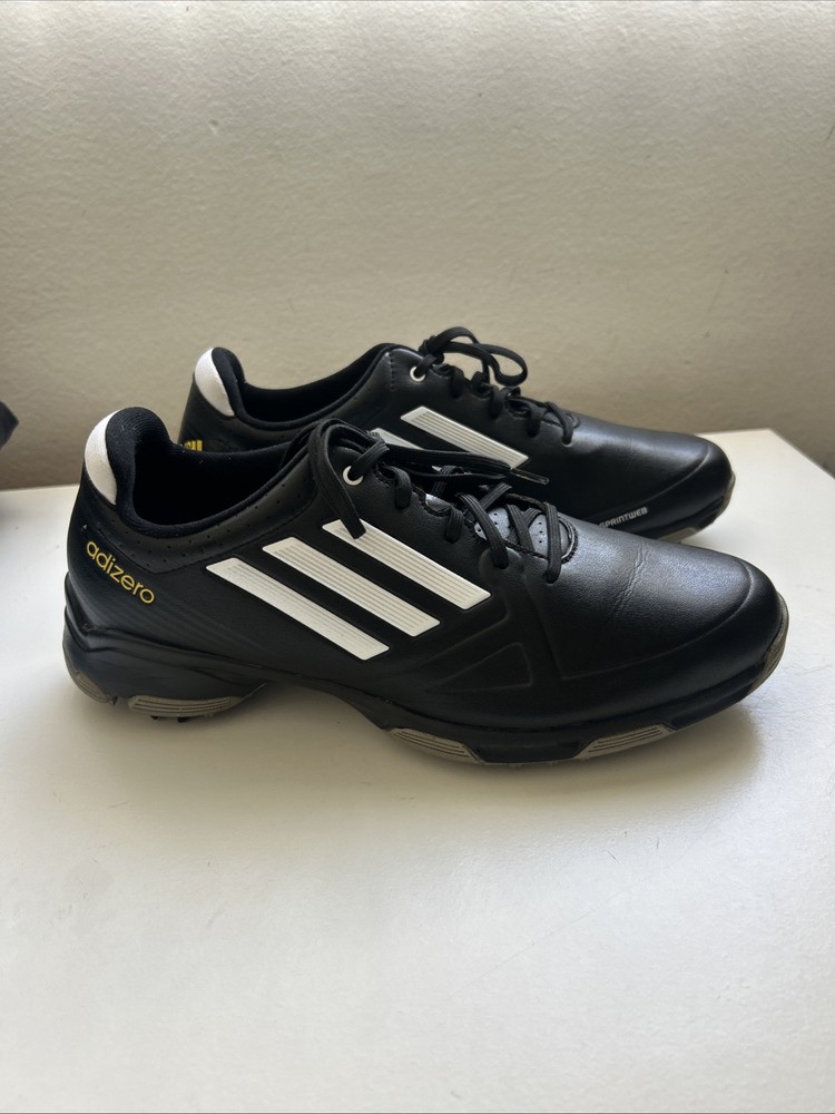 Adidas Adizero Size 8 1/2 Spike Golf Shoes Black-White /Mens ExcellentCondition!