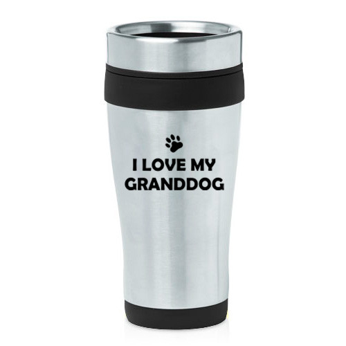 Taza de café de viaje de 16 oz I Love My Granddog abuelo de perro abuelo abuela-image