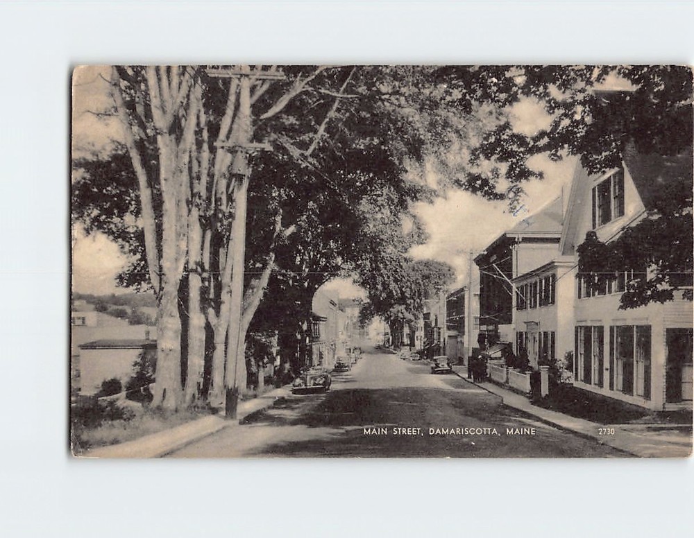 Postcard Main Street Damariscotta Maine USA