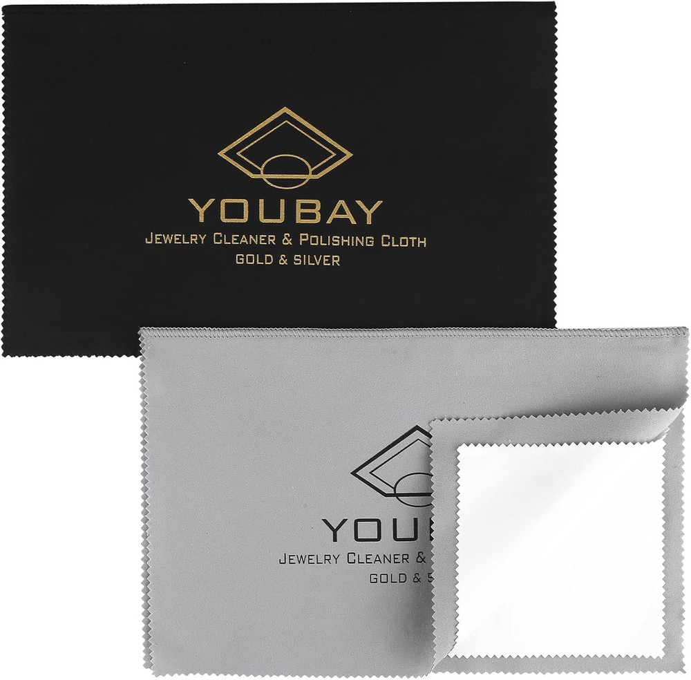 YouBay Silver Jewelry Cleaning Cloth - Polishing Black & Grey