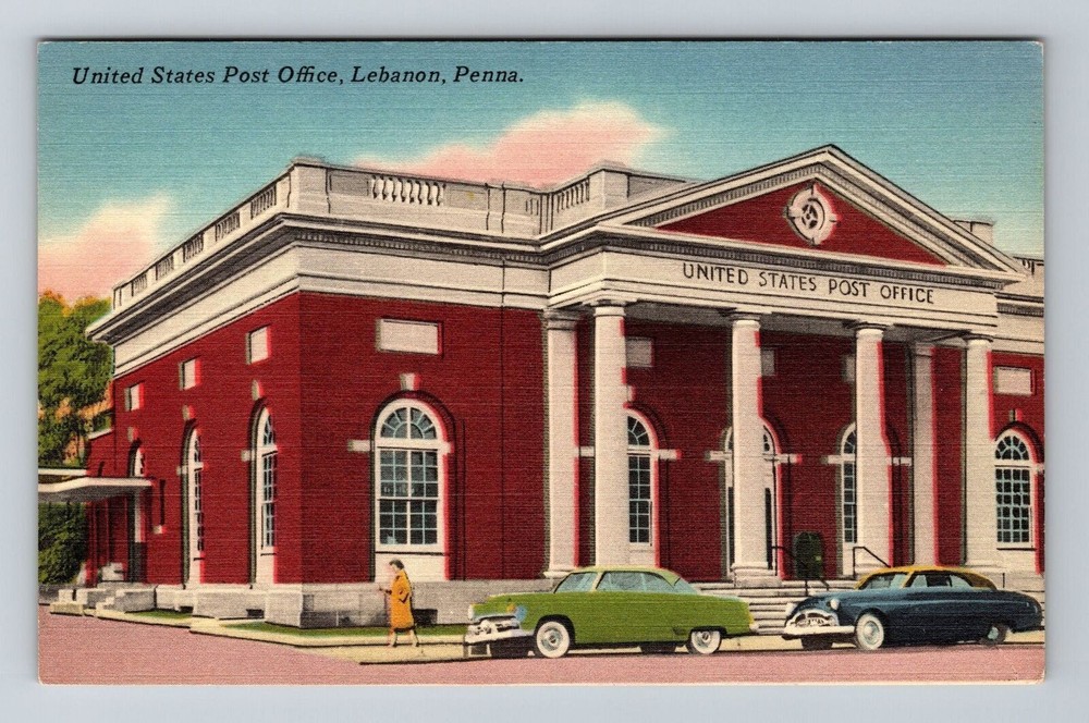 Lebanon PA-Pennsylvania, U.S Post Office, Vintage Postcard