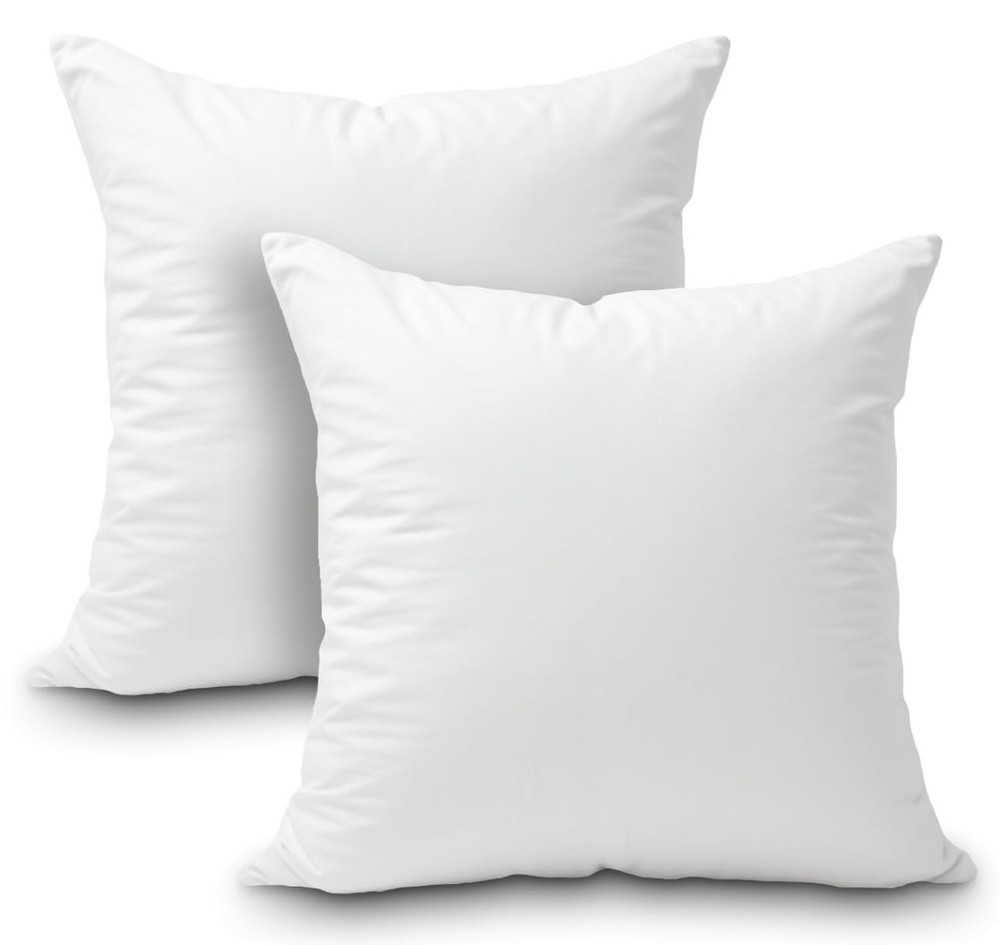 Foamily Throw Pillow Insert 18 x 18 inch (Set of 2) Hypoallergenic 100% Virgi...