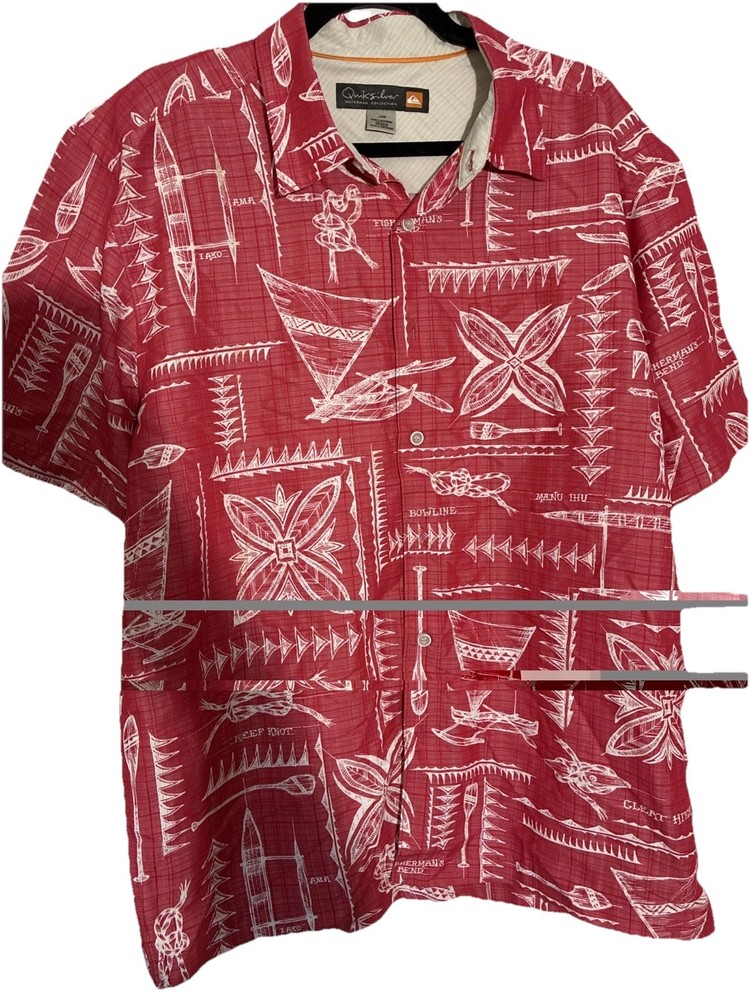 Quiksilver Waterman Collection Hawaiian Shirt Large