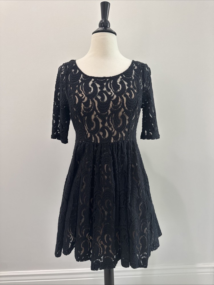 Plenty By Tracy Reese Black Floral Lace Fit & Flare Dress Size 4 (US)