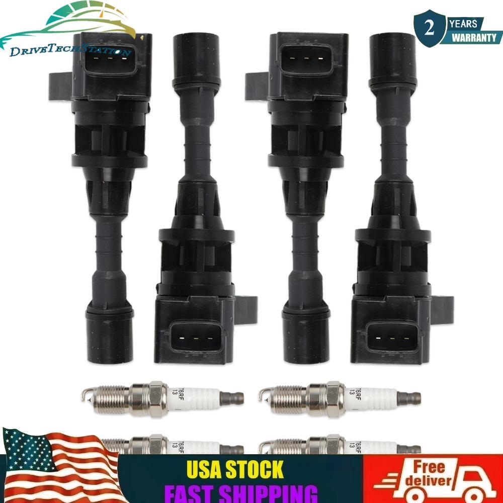 4pcs Ignition Coils + 4pcs Iridium Spark Plugs for Mazda 5 2006-2007 UF541 90813
