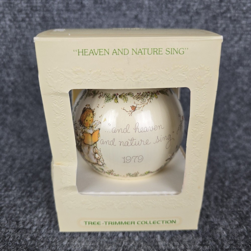 1979 Hallmark Satin Ornament Heaven and Nature Sing Angels Tree Trimmer w Box