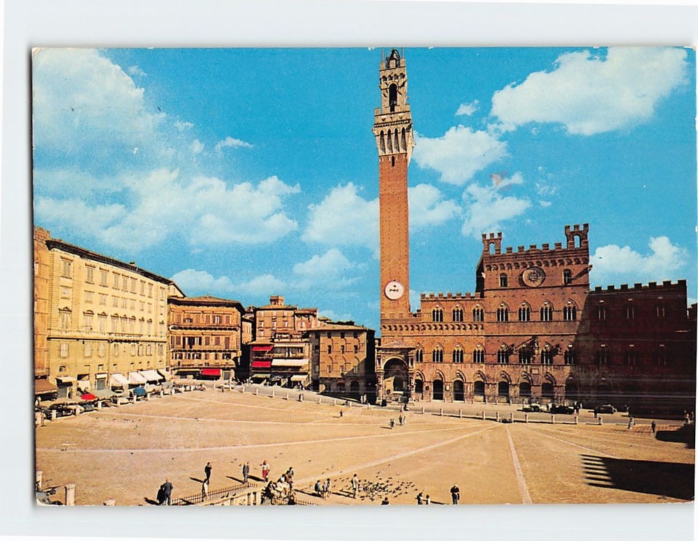 Postcard Fonte Gaia Main Square Piazza del Campo Siena Italy