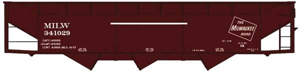 Accurail 81852 HO AAR 70-Ton 3-Bay Hopper Kit Milwaukee Road Squeaky's Trains