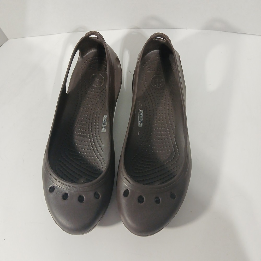 Crocs Kadee Solid Brown Ballet Flats Almond Toe Women's sz 10