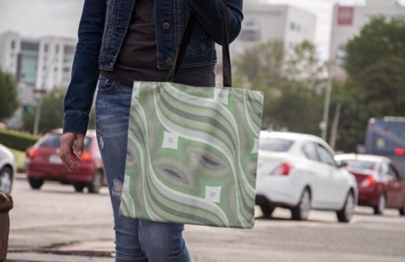 Vibrant Abstract Canvas Tote Bag for Women - Printed Design