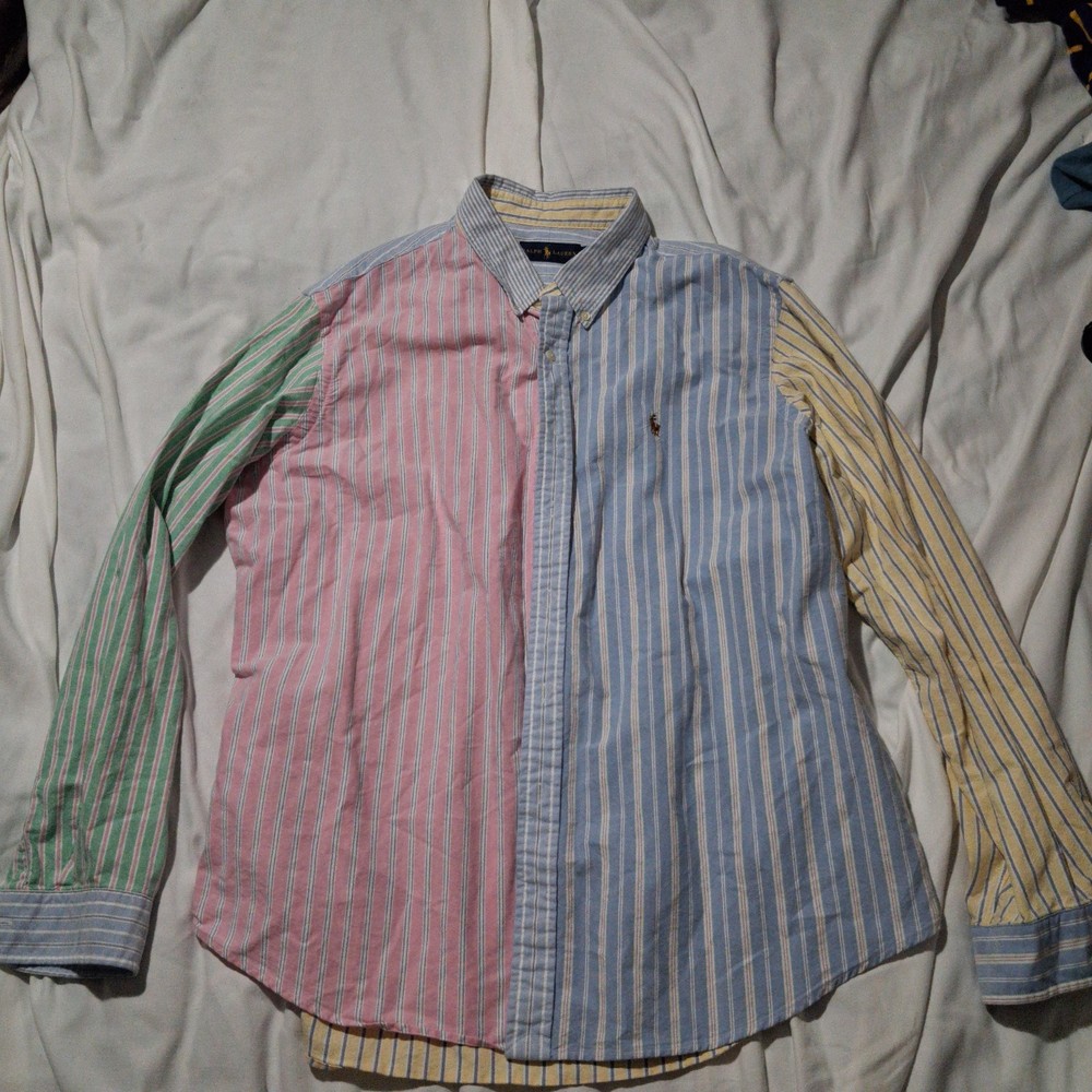 Mens Polo Ralph Lauren Multi Color Striped Button Down Oxford Shirt Sz XXL