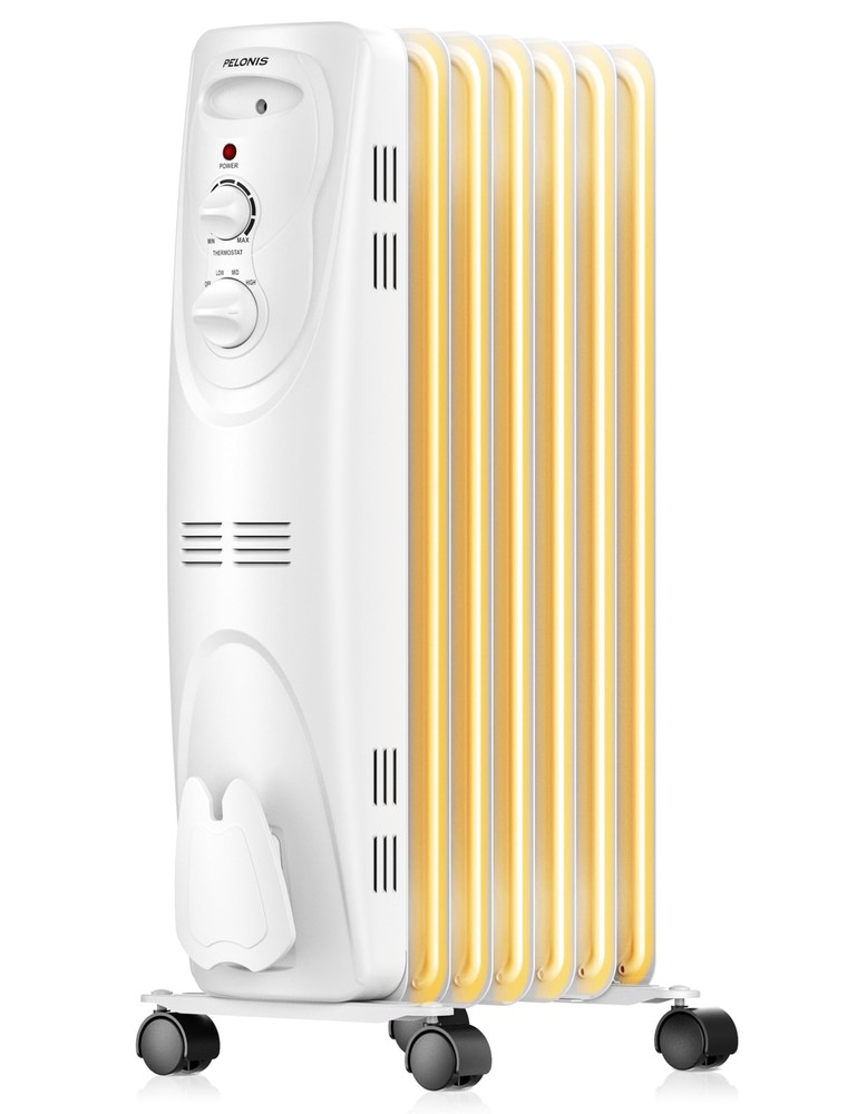 Oil Filled Radiator Heater for indoor use Large Room Safe with Thermostat, 15...