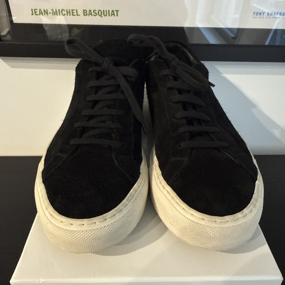 Common Projects Achilles Black Suede Sneakers Size 42-image