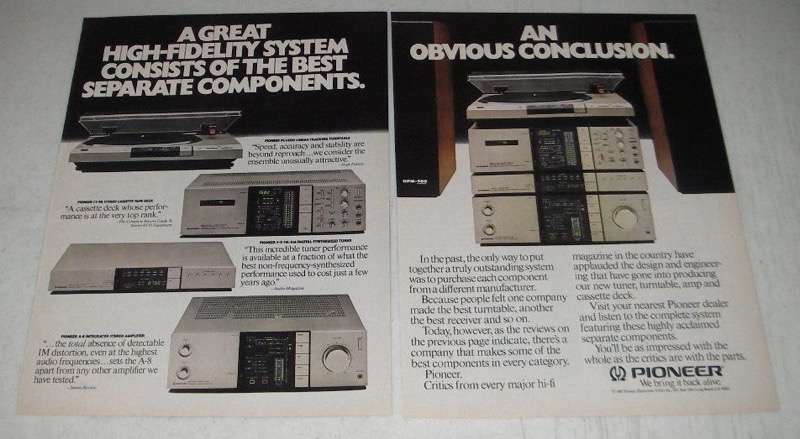1982 Pioneer PL-L800 Turntable with CT-9R Cassette Deck & F-9 Tuner Vintage Stereo Combo