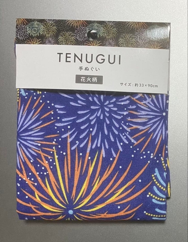 Japanese Tenugui Towels fireworks pattern new unused 33 90cm cotton