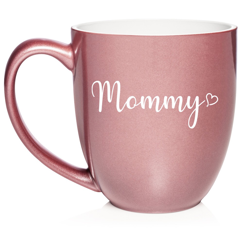 16 oz Bistro Ceramic Coffee Mug Cup Mommy With Heart