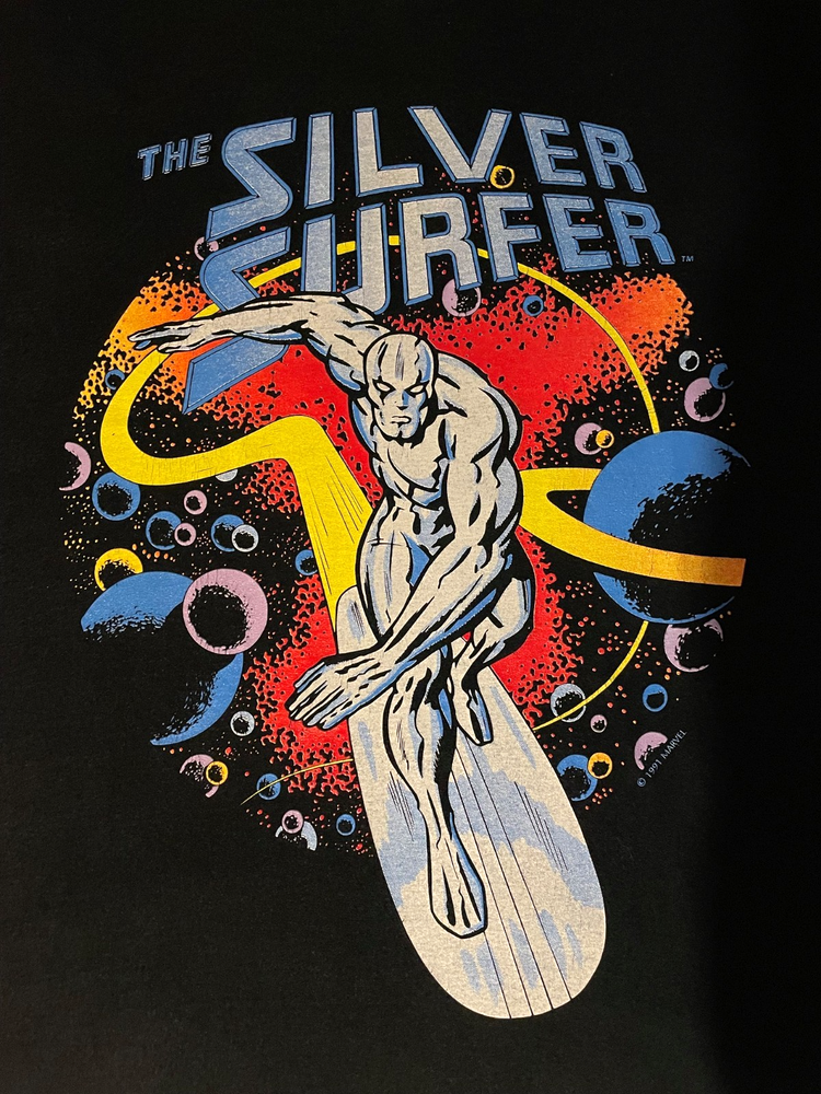 Vintage 1991 Marvel Silver Surfer T Shirt STS Graphics USA Large Single Stitch