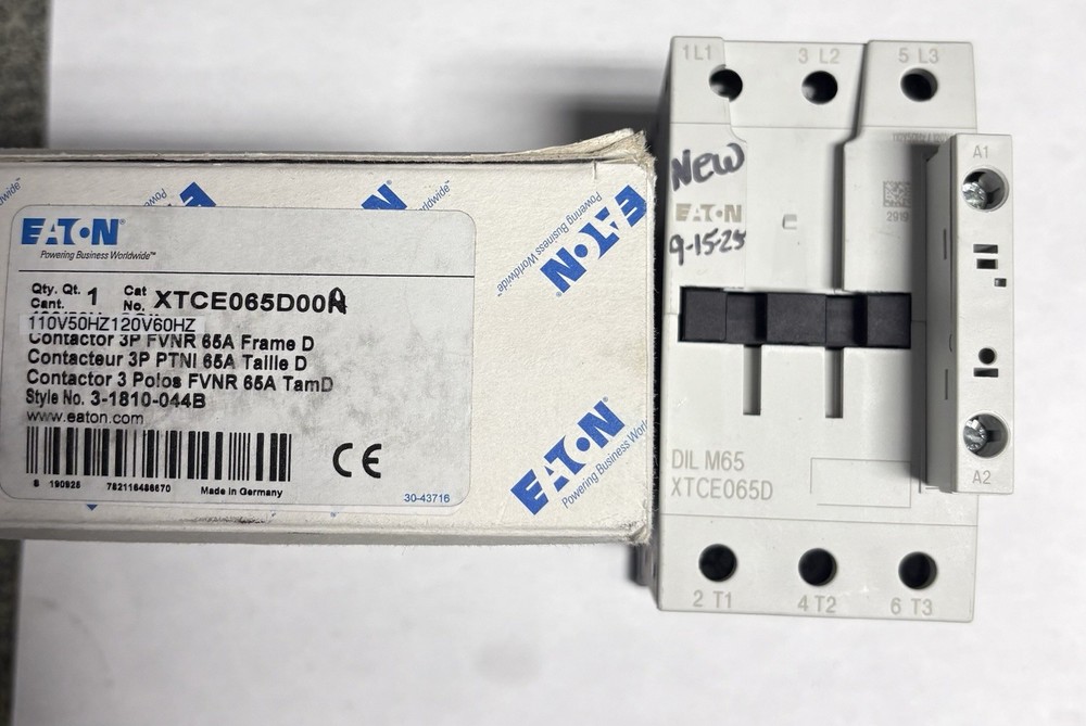 NEW Eaton DILM65 XTCE065D00A Moeller XT IEC Contactor 110/120V 65A 3 Pole S5