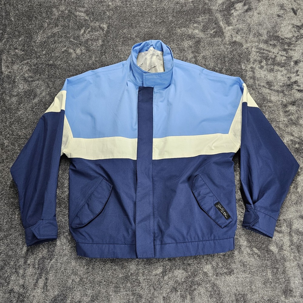 Vintage GORE-TEX Windbreaker Jacket Mens Small Blue White Outdoor Golf Classic