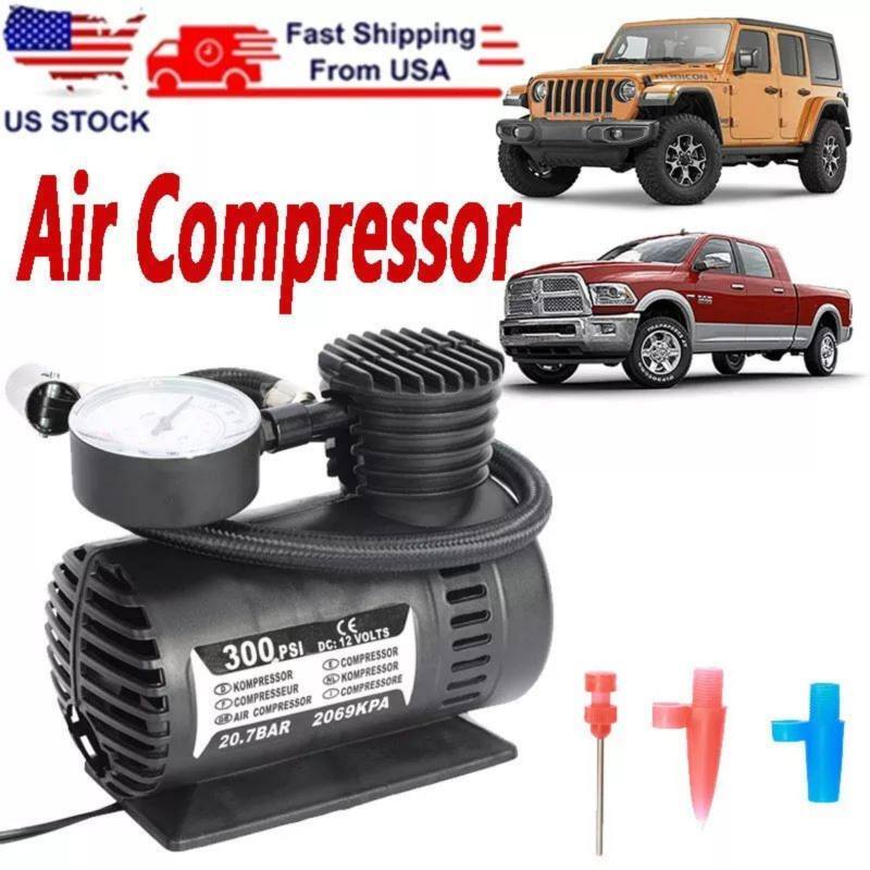12V Vehicle Air Compressor Pump Portable Tire Inflator with Air Tire Meter