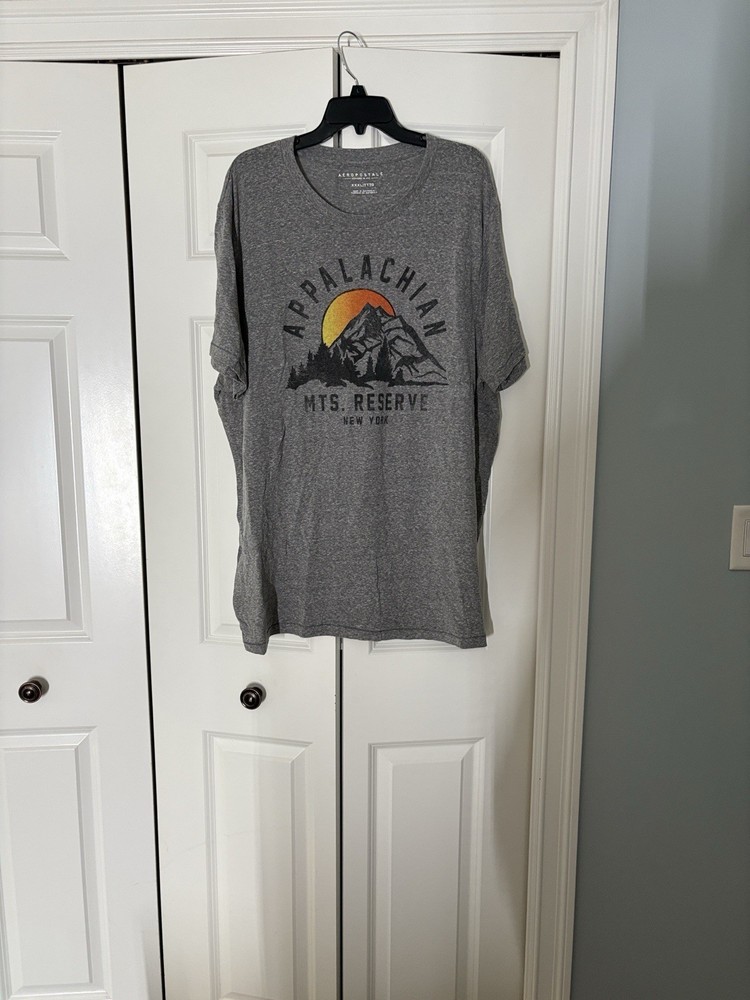 Aeropostale Men's Graphic T-Shirt 3XL Gray Short Sleeve