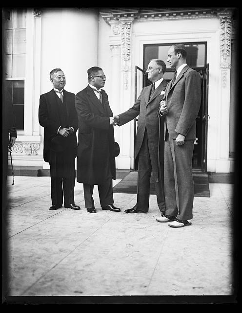 Photo:[Franklin Roosevelt and group at White House, Washington, D.C.)