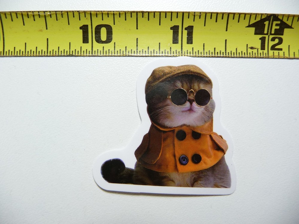 British Detective Cat Kitten Funny Cute Pet Feline Sticker Decal