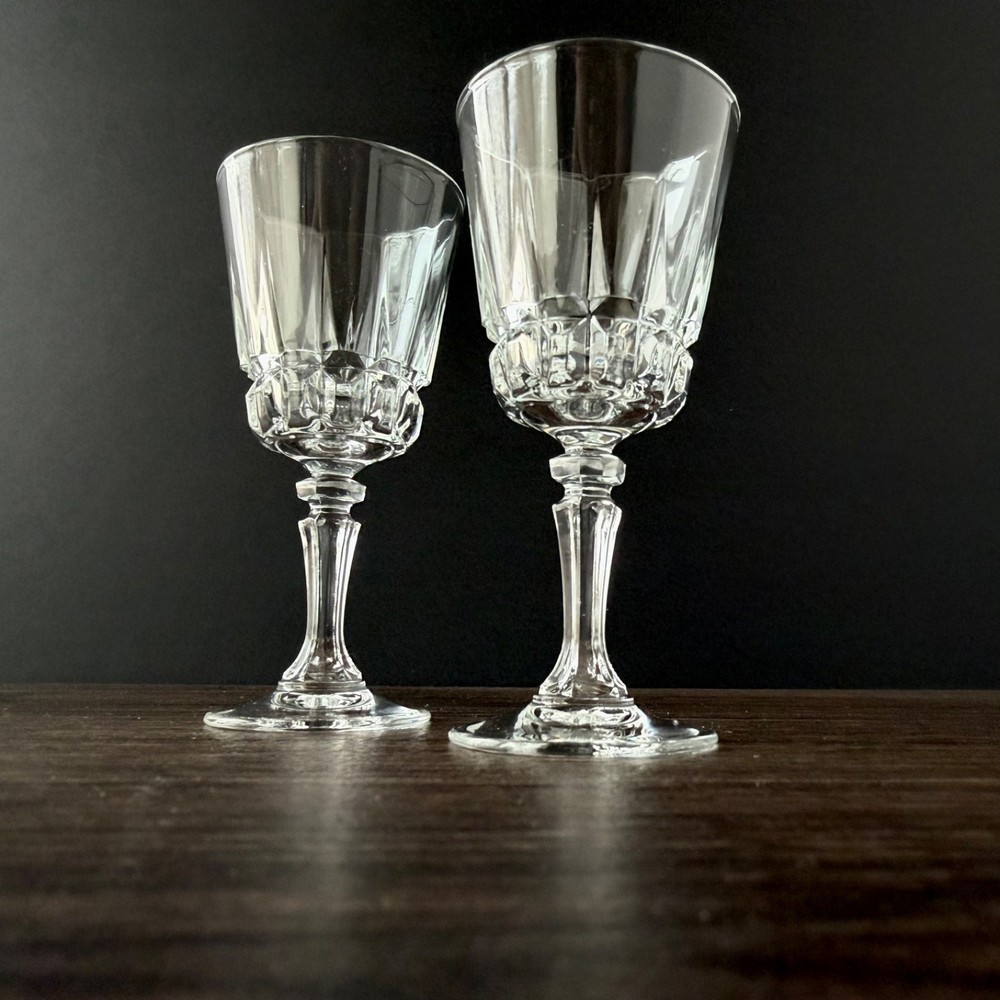 Cristal D'Arques Durand Chantelle Crystal Cordial Glasses Set of 2 France VTG