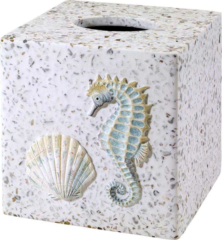 - Tissue Box Cover, Guest Bathroom Essentials, Sea Inspired Bathroom Decor (Coas