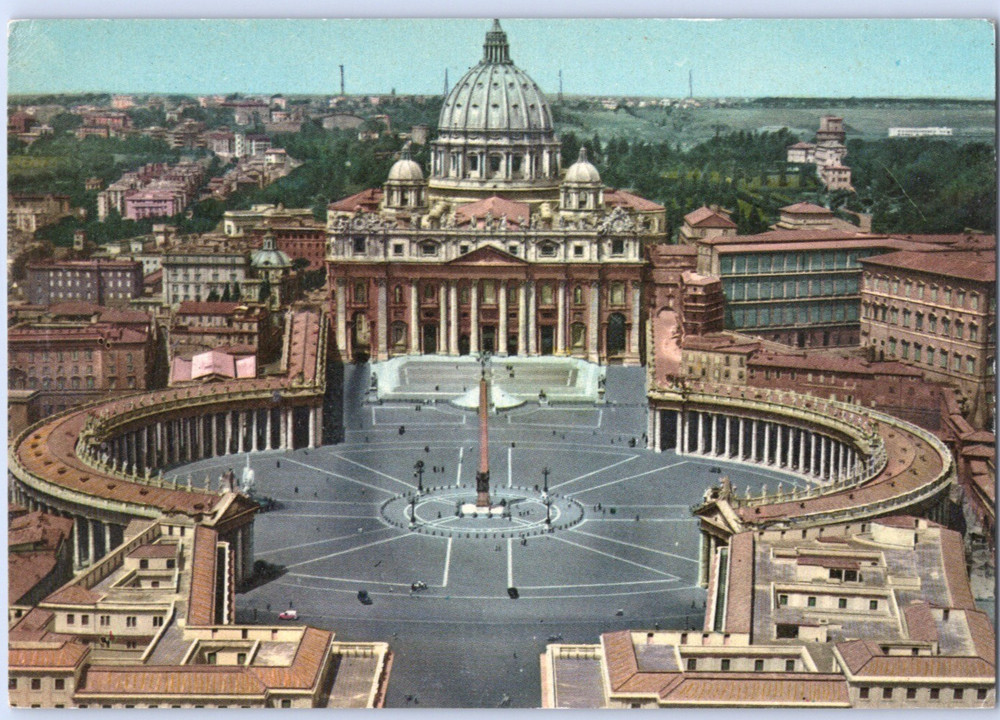 Vatican City Rome Italy St. Peter's Square Piazza San Pietro Postcard