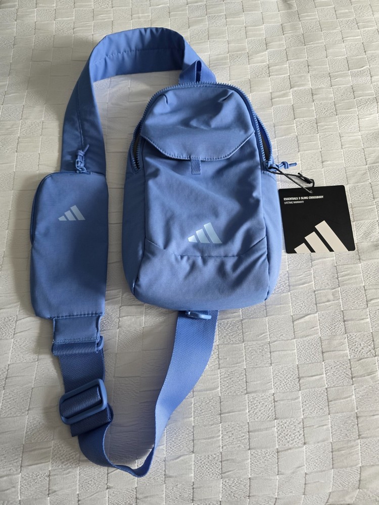 Adidas Essentials Crossbody/Sling Adjustable Bag Fusion/Glow Blue NWT