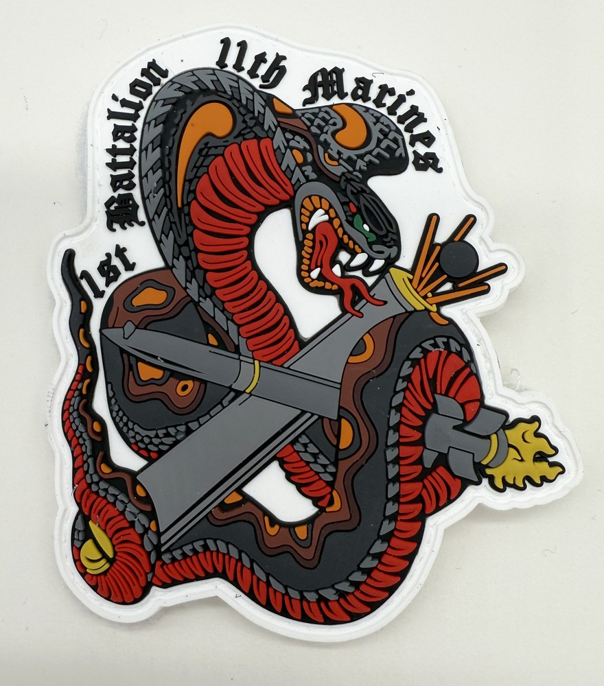 1st Battalion 11th Marines Cobra PVC Patch – Hook and Loop, 4