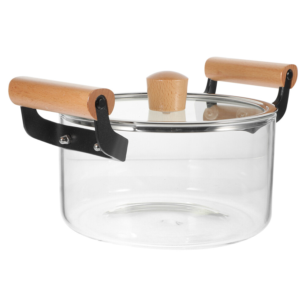 Glass Pans for Cooking Clear Pots Soup Noodle Cooker Home Use