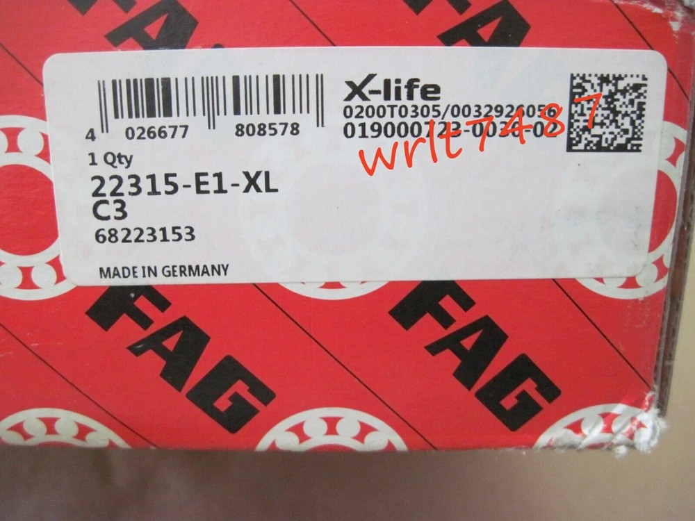 NEW FAG 22315-E1-XL-C3 self-aligning spherical roller bearing 1PCS #PA