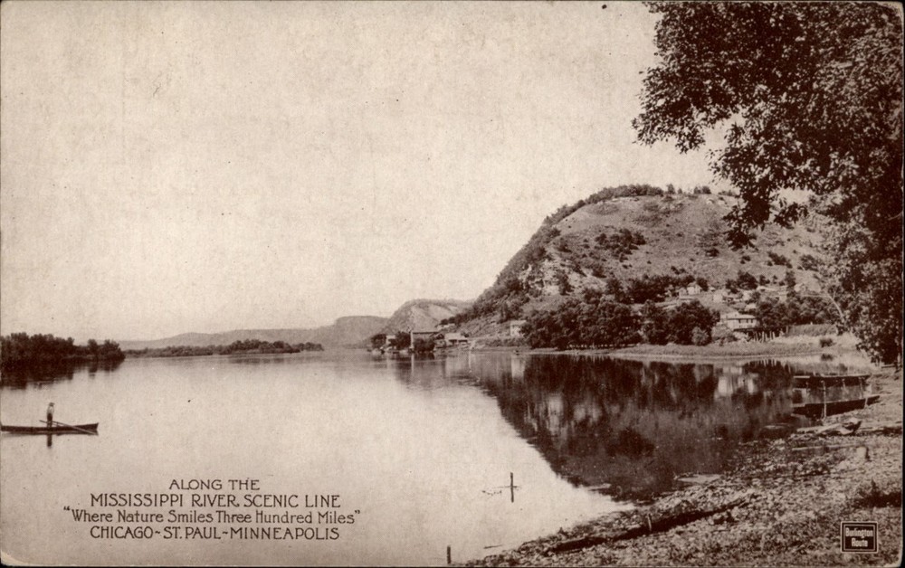 Mississippi River Scenic Line Chicago Illinois vintage postcard k712