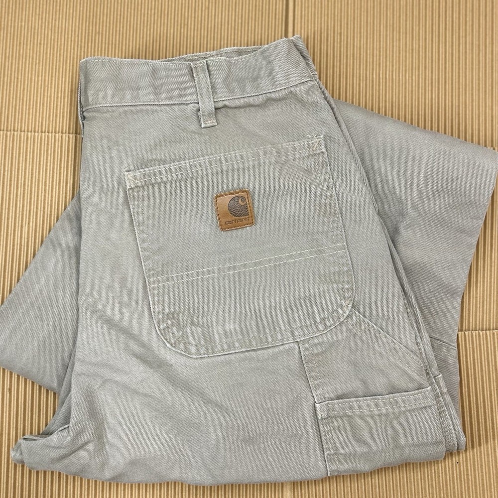 Carhartt Mens Carpenter Dungaree Canvas Pants 34x34 Beige