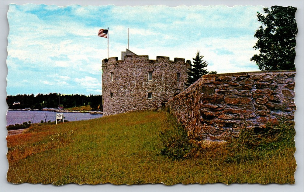 Pemaquid Beach Maine~Exterior View Of Tower @ Fort William Henry~Vintage PC