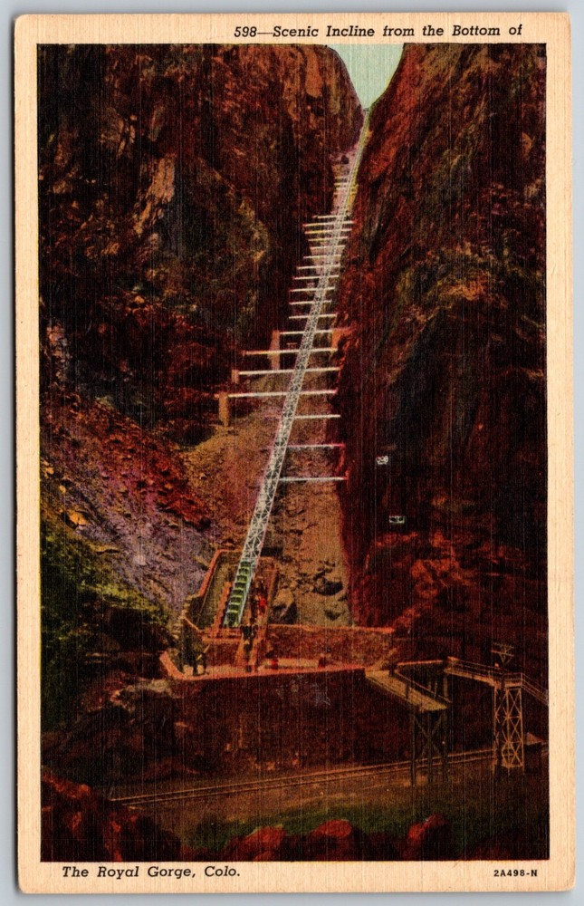 Scenic Incline Railway Royal Gorge Colorado VINTAGE Postcard