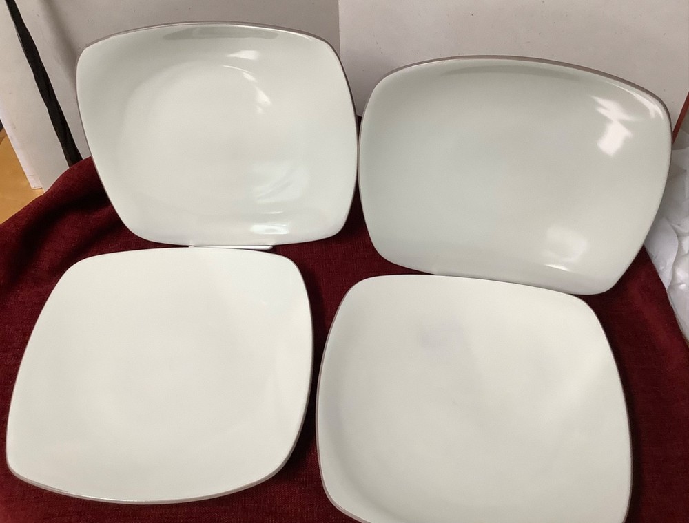 Set of 4 Noritake Stoneware #5101 Colorwave Clay: 4 Dinner Plates 10.75” Square